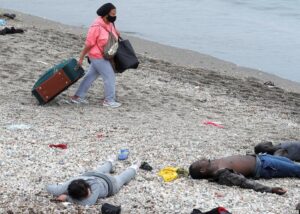 Migrants at the Spanish enclave of Ceuta