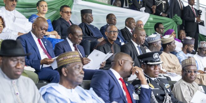 Criminal Paul Kagame in Abuja, Nigeria, attending the swearing-in ceremony of President-elect Bola Ahmed Tinubu.