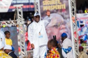 President Felix Tshisekedi at Martyrs stadium during the start of his presidential campaign